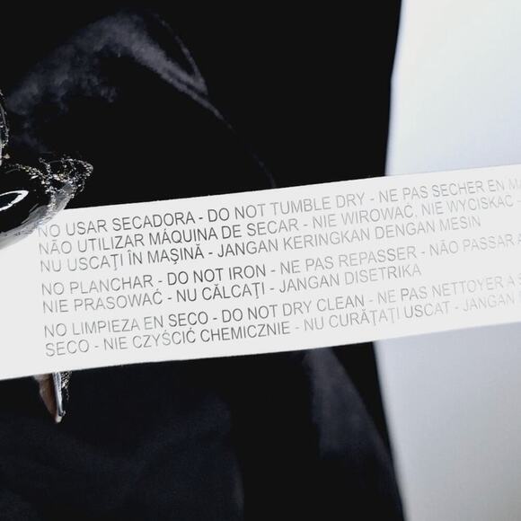 Zara Velvet Lace Babydoll Skater Dress Medium Goth Flutter Sleeve Sheer Witchy - Picture 10 of 11